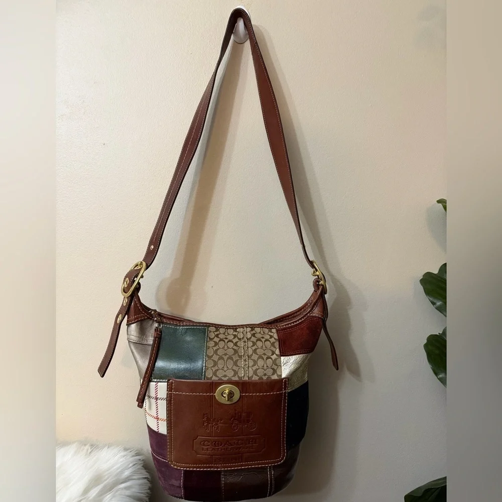 Vintage Coach Bleecker Holiday Patchwork Duffle bag#11356